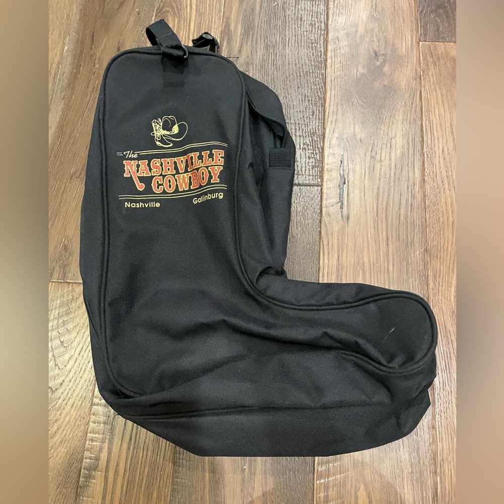 Two compartment western boot bag.  Nashville cowboy.  Black. Like new.